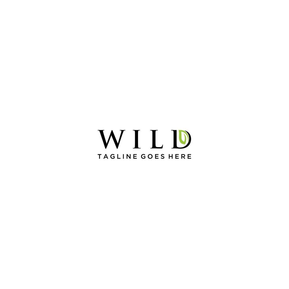 Wild and Leaf Logo Sign Design vector
