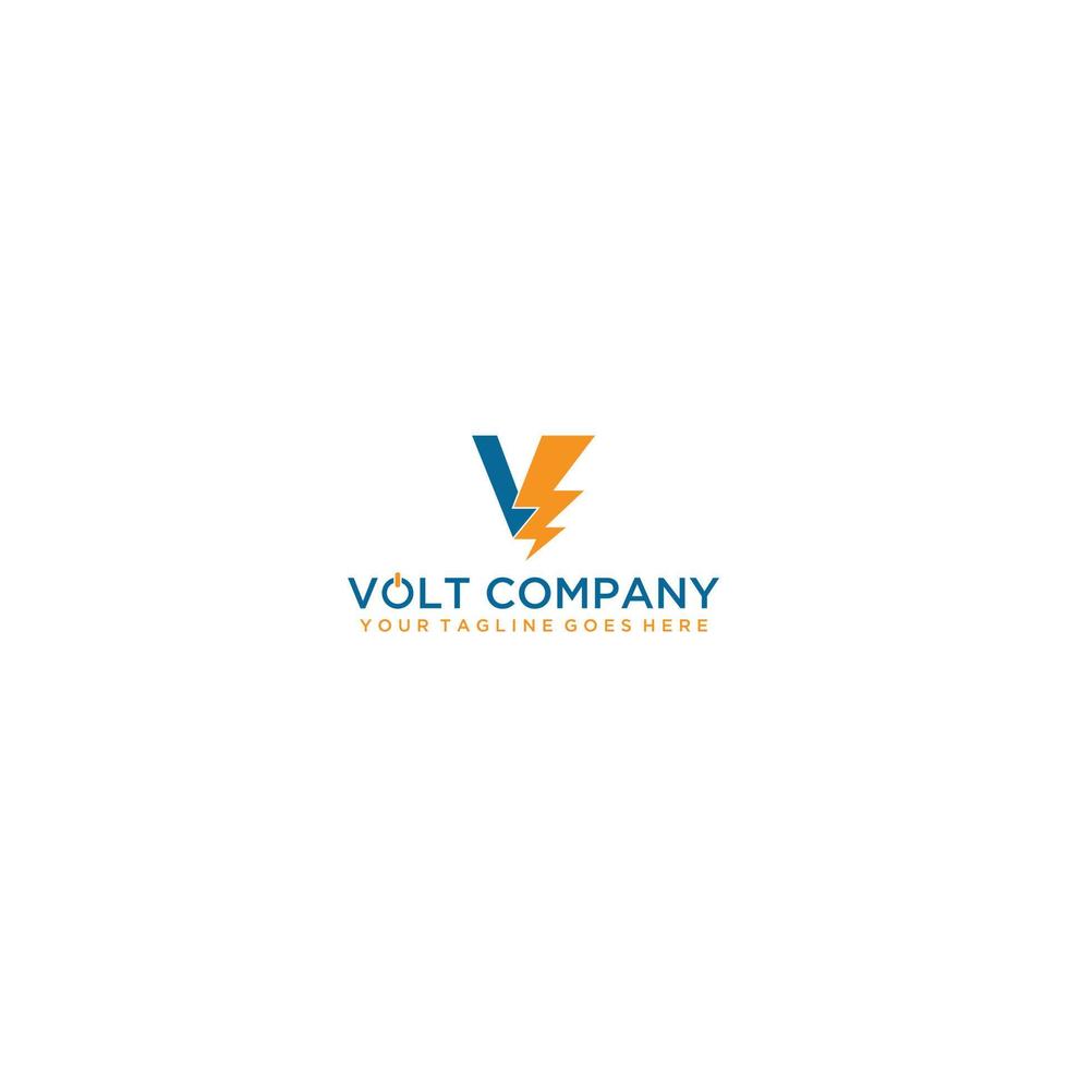 Modern and professional volt logo design VE letter vector