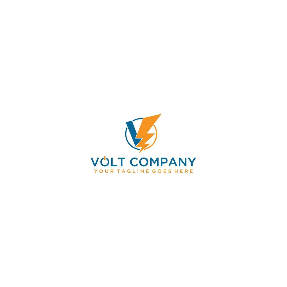 Modern and professional volt logo design VE letter vector