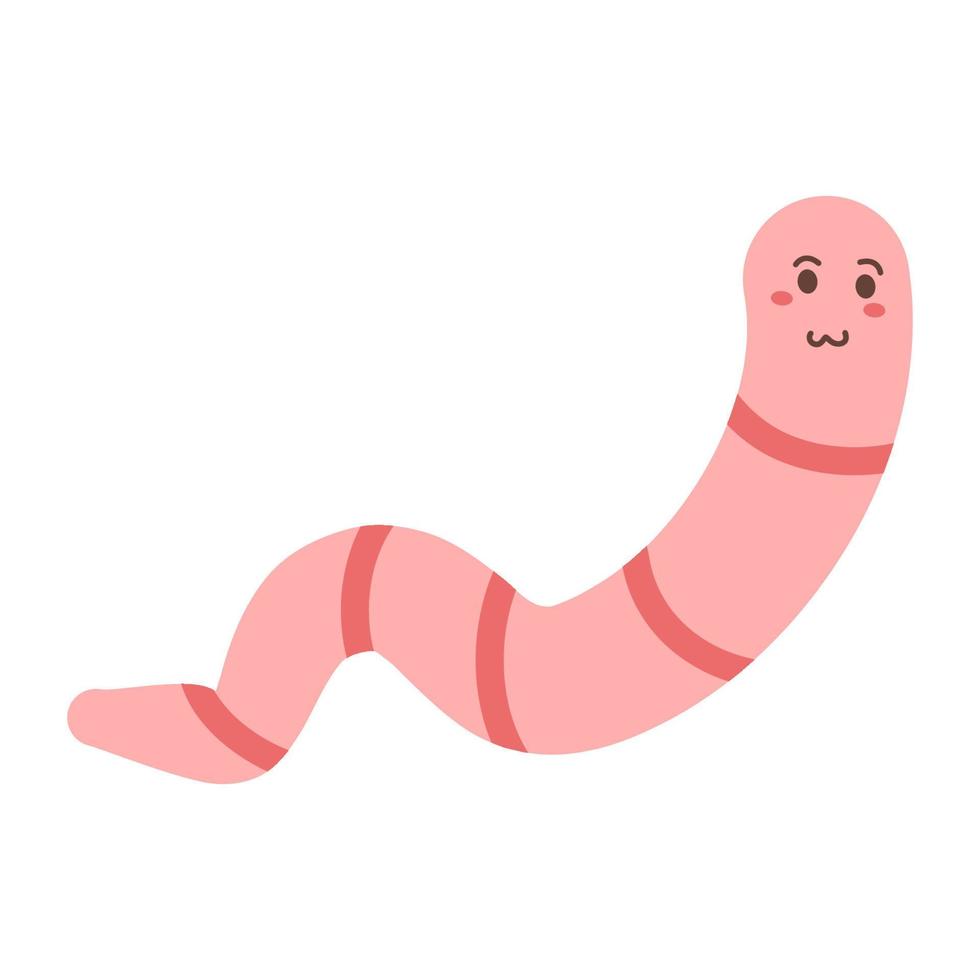 cartoon character of cute worm vector