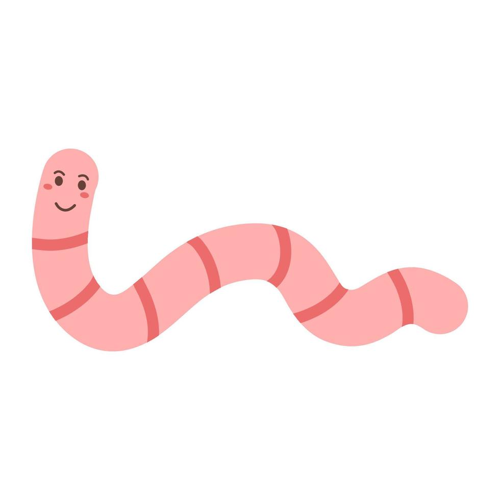 cartoon character of pink worm vector