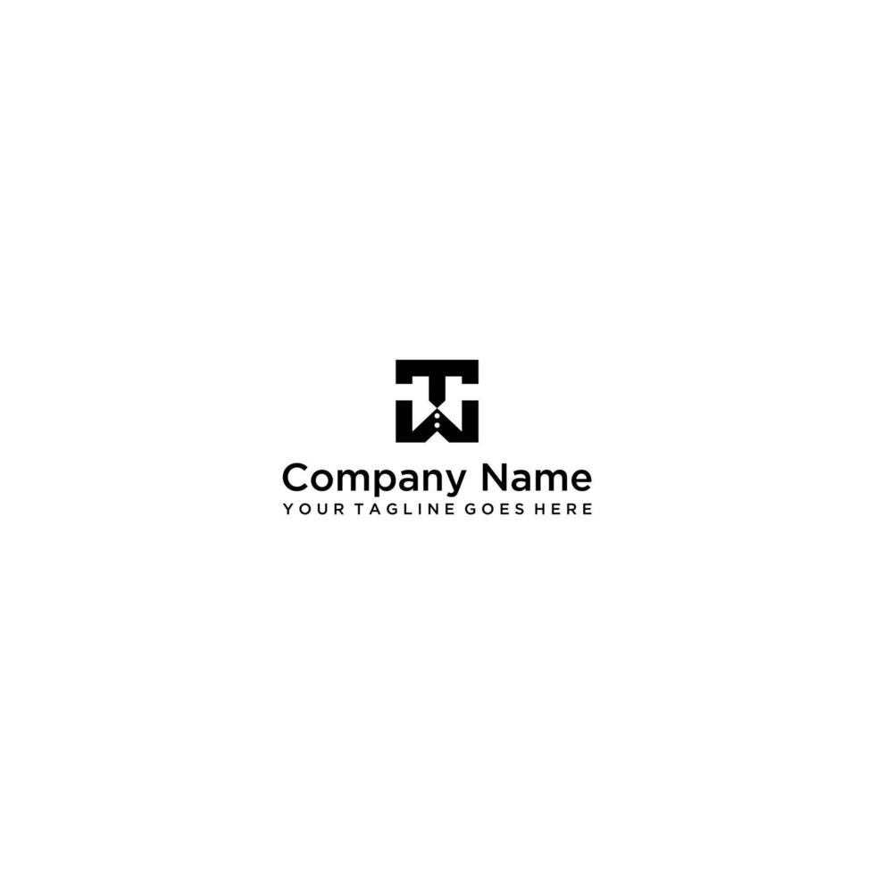 simple wt or tw logo, forming a t-shirt with a collar vector