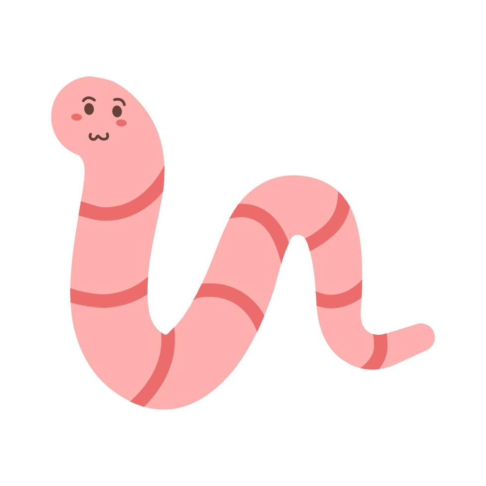 funny little pink worm vector