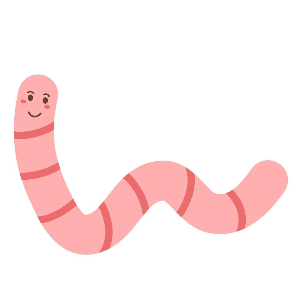 cartoon character of pink worm vector