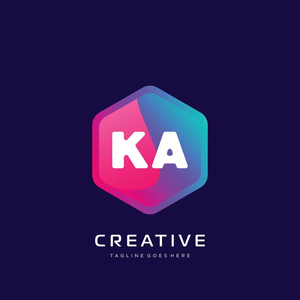 KA initial logo With Colorful template vector. vector