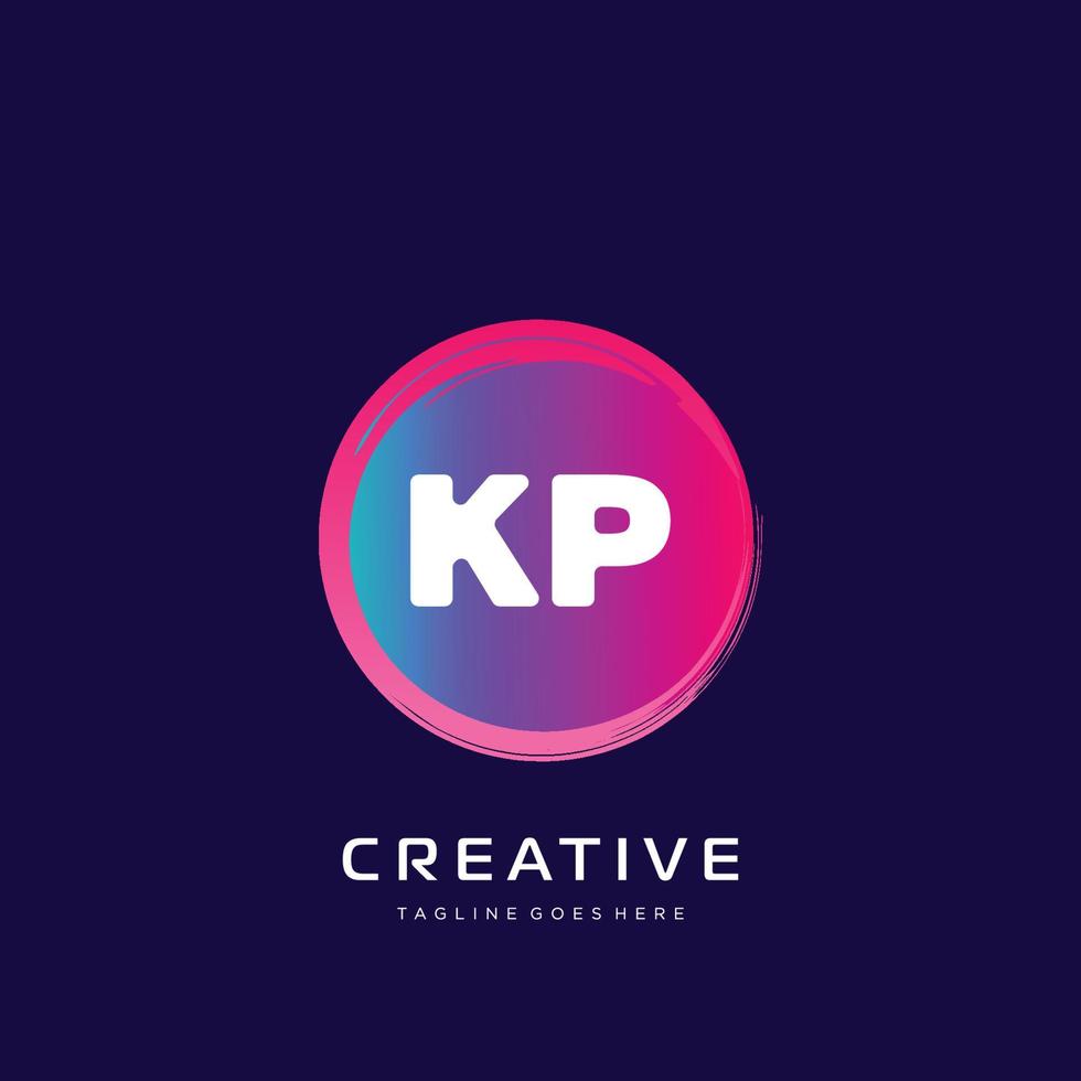 KP initial logo With Colorful template vector. vector