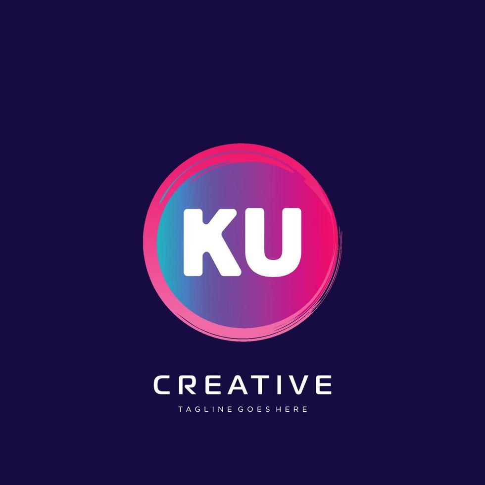 KU initial logo With Colorful template vector. vector