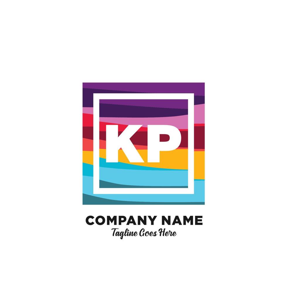 KP initial logo With Colorful template vector