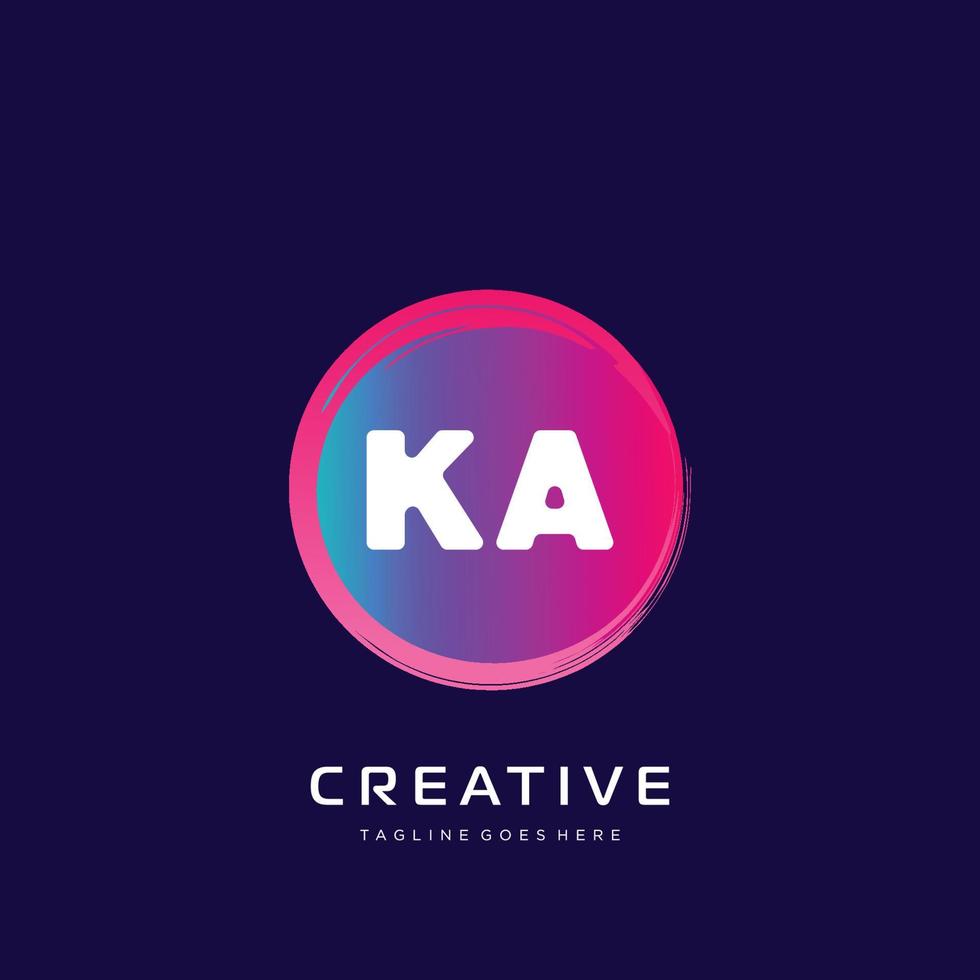 KA initial logo With Colorful template vector. vector
