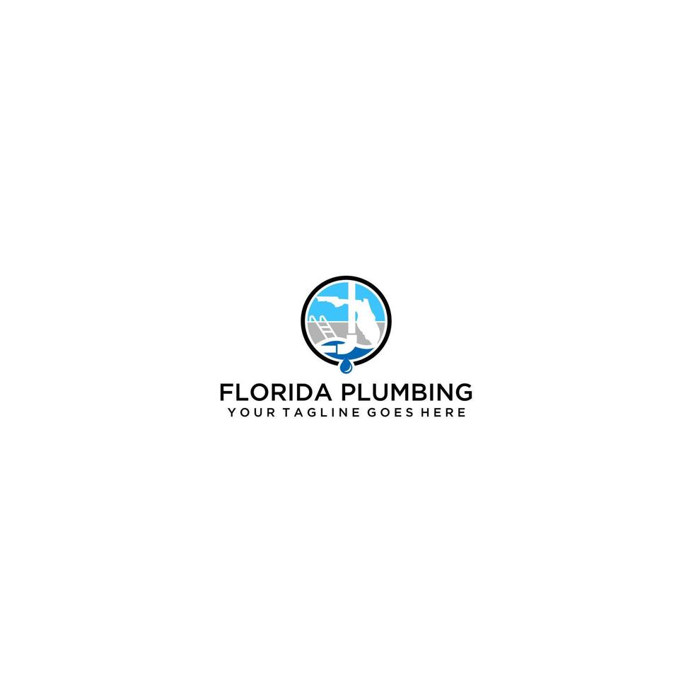 Florida Plumbing Logo Sign Design vector