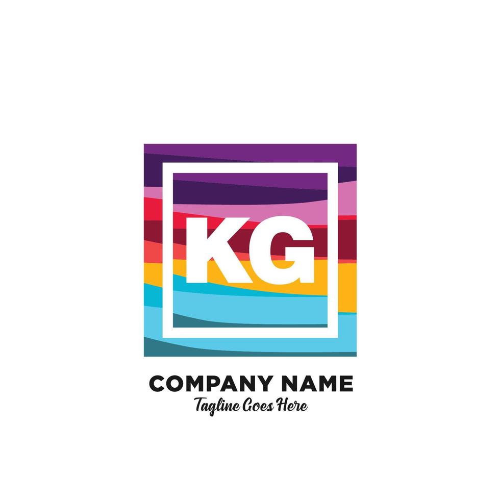 KG initial logo With Colorful template vector