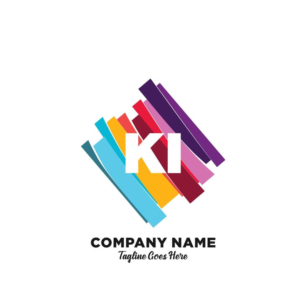 KI initial logo With Colorful template vector