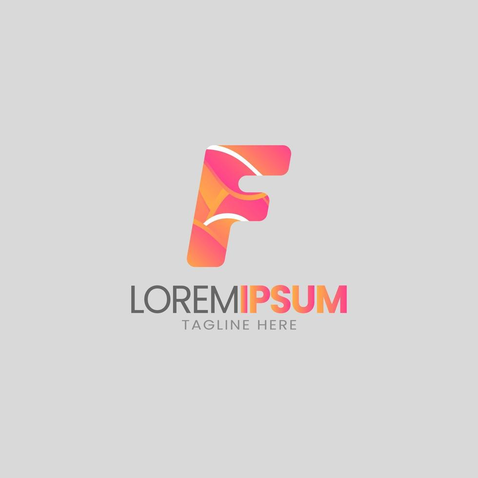 Modern letter with red logo design vector