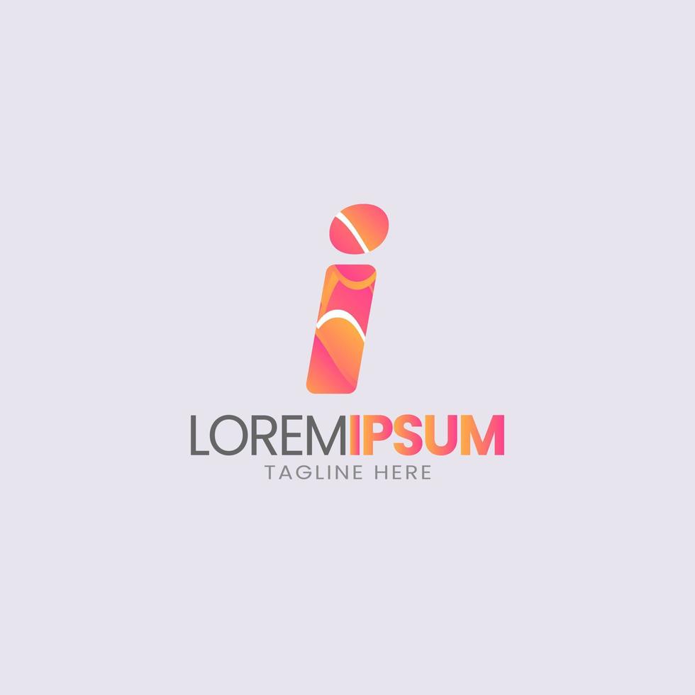 Modern letter with red logo design vector