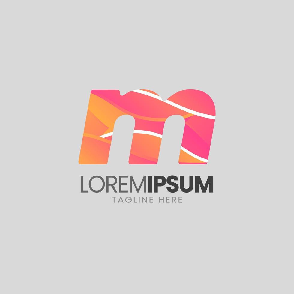 Modern letter with red logo design vector
