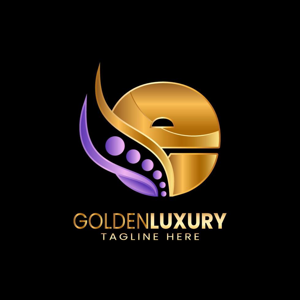 Initial letter E logo template. Luxury design vector