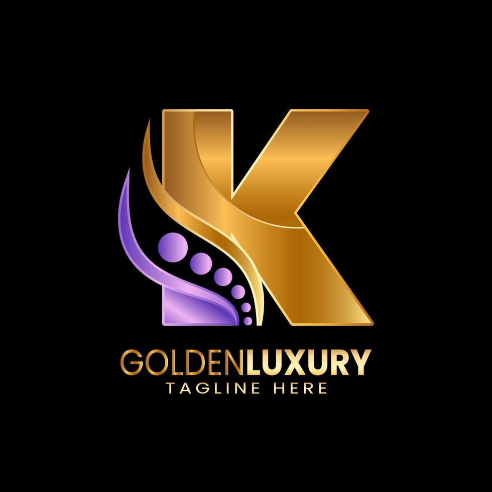 Initial letter K logo template. Luxury design vector