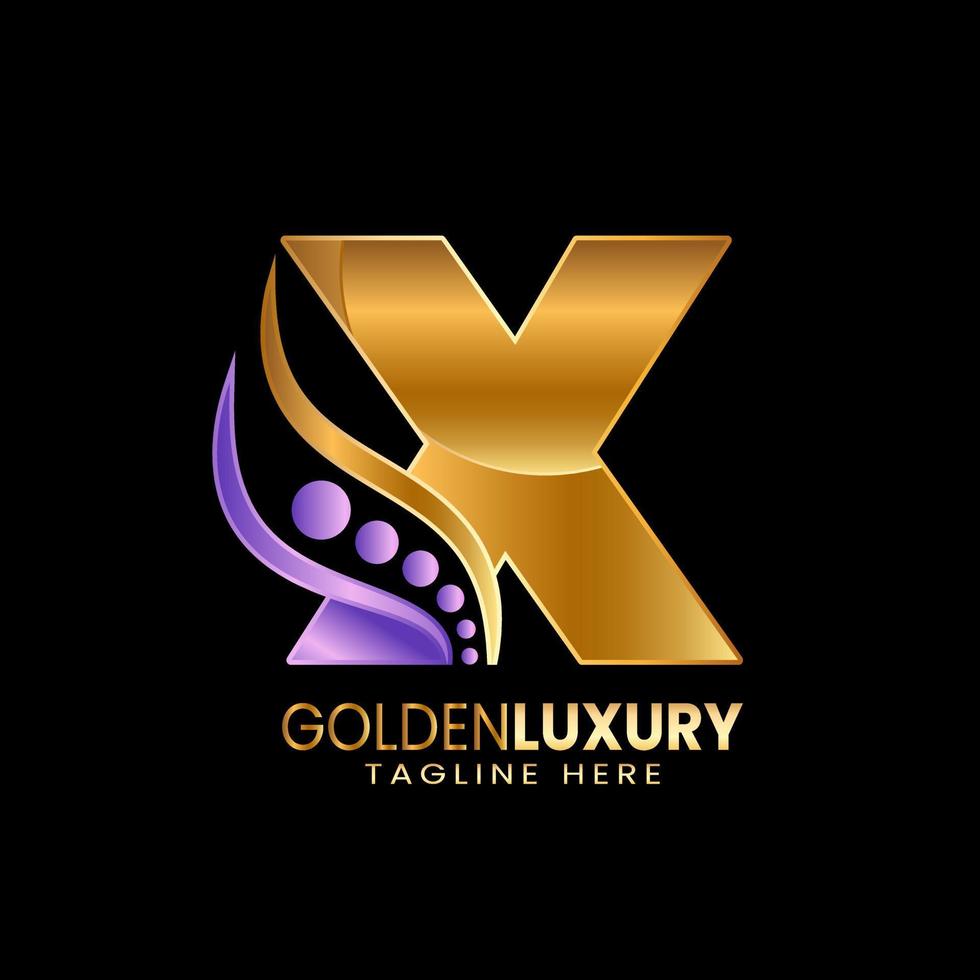 Initial letter X logo template. Luxury design vector