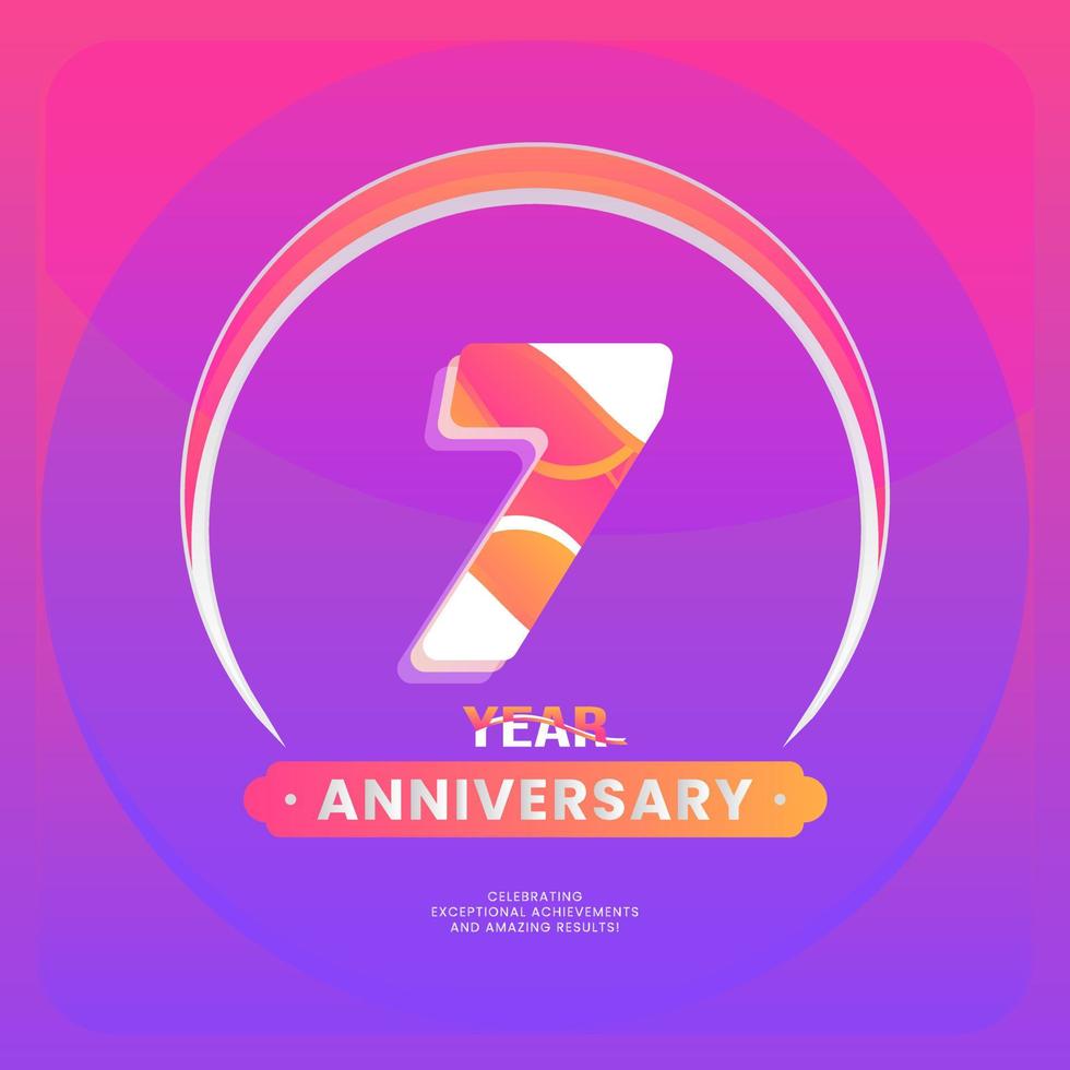 Anniversary with number year celebration and violet colors. vector