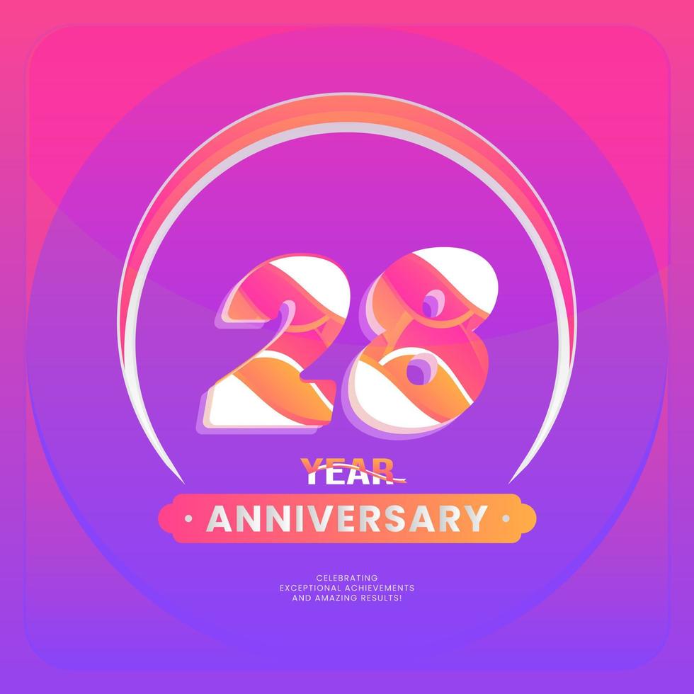 Anniversary with number year celebration and violet colors. vector