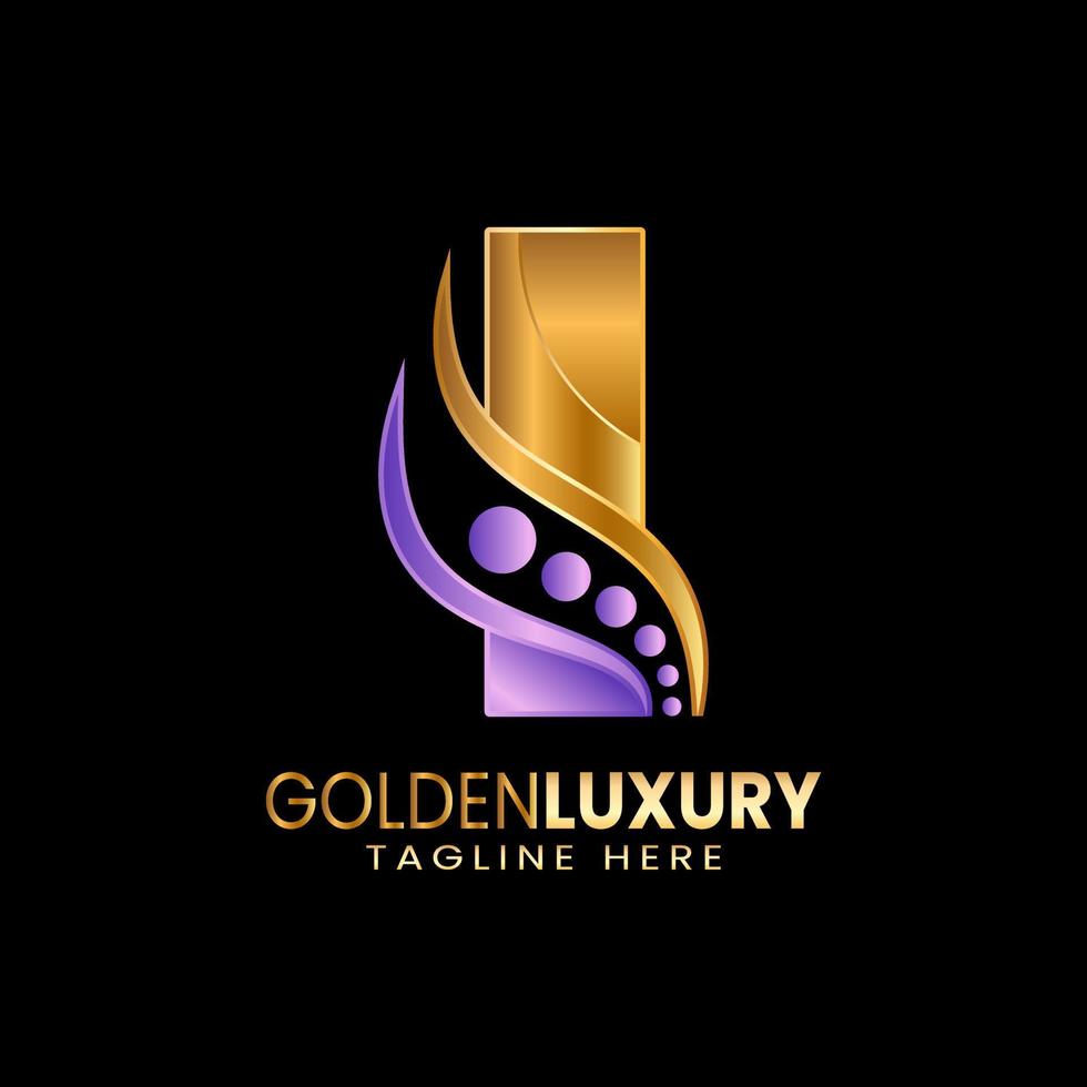 Initial letter i or L logo template. Luxury design vector