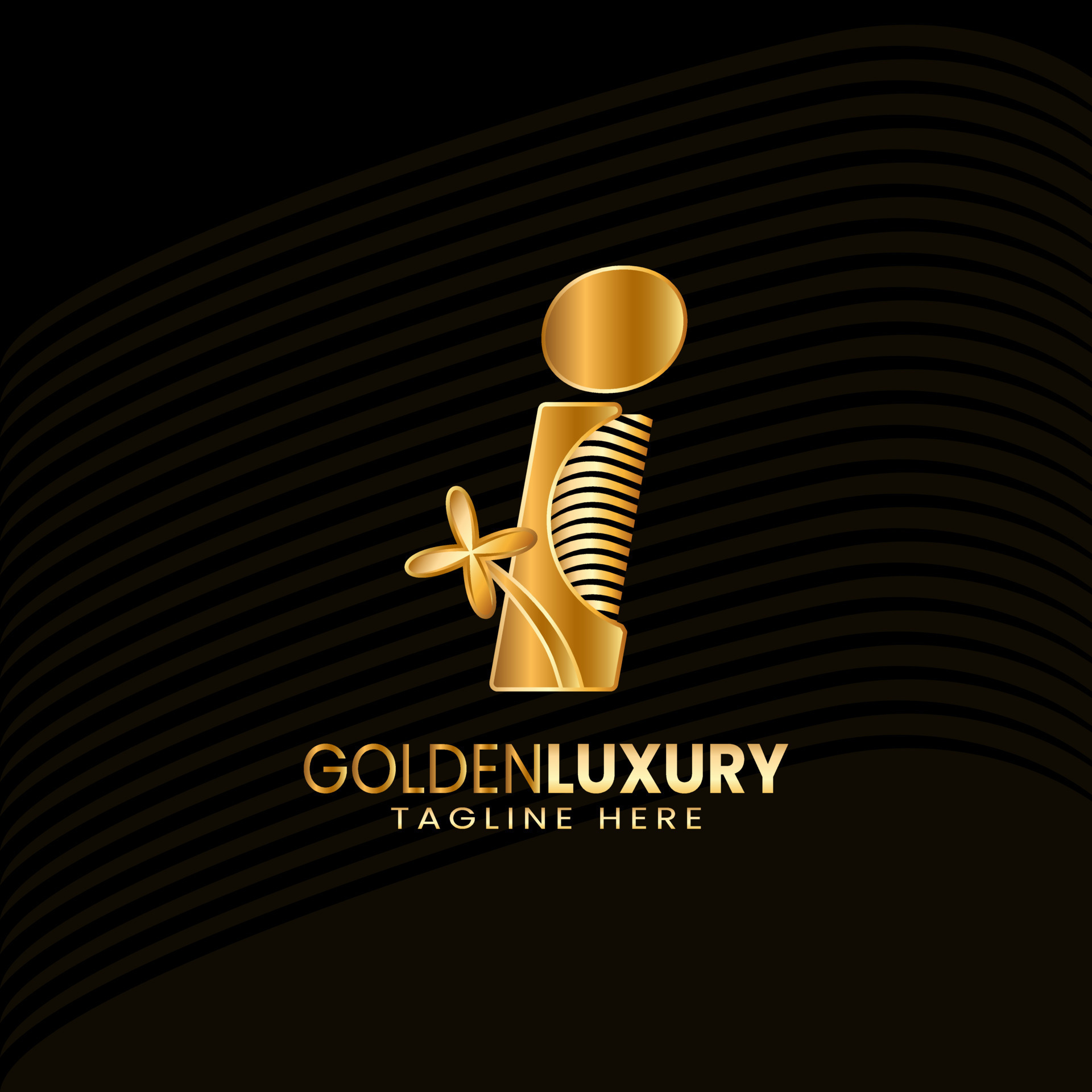 Luxury Gold letter I logos. Vintage decorative design. 22173351 Vector ...