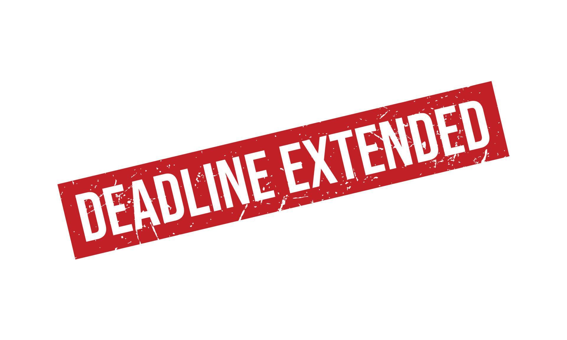 Deadline Extended Rubber Stamp. Deadline Extended Grunge Stamp Seal