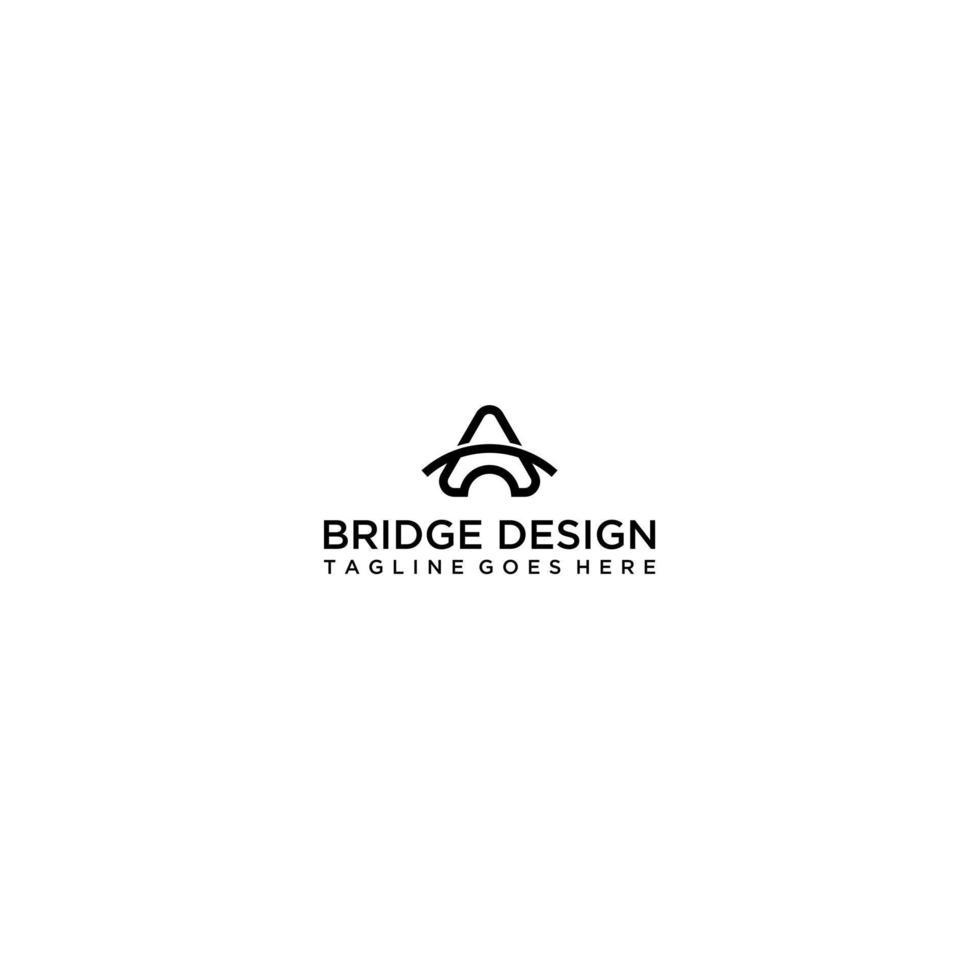 simple letter A bridge symbol vector icon logo design