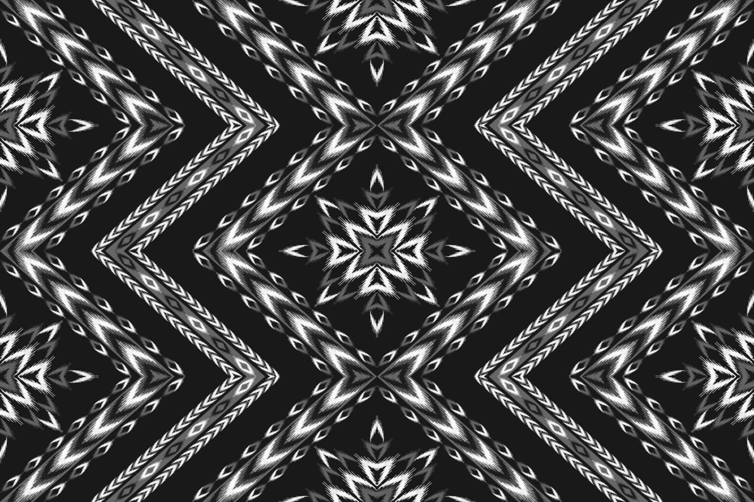Abstract flower pattern art. Geometric ethnic ikat seamless pattern in tribal. American, Mexican style. vector