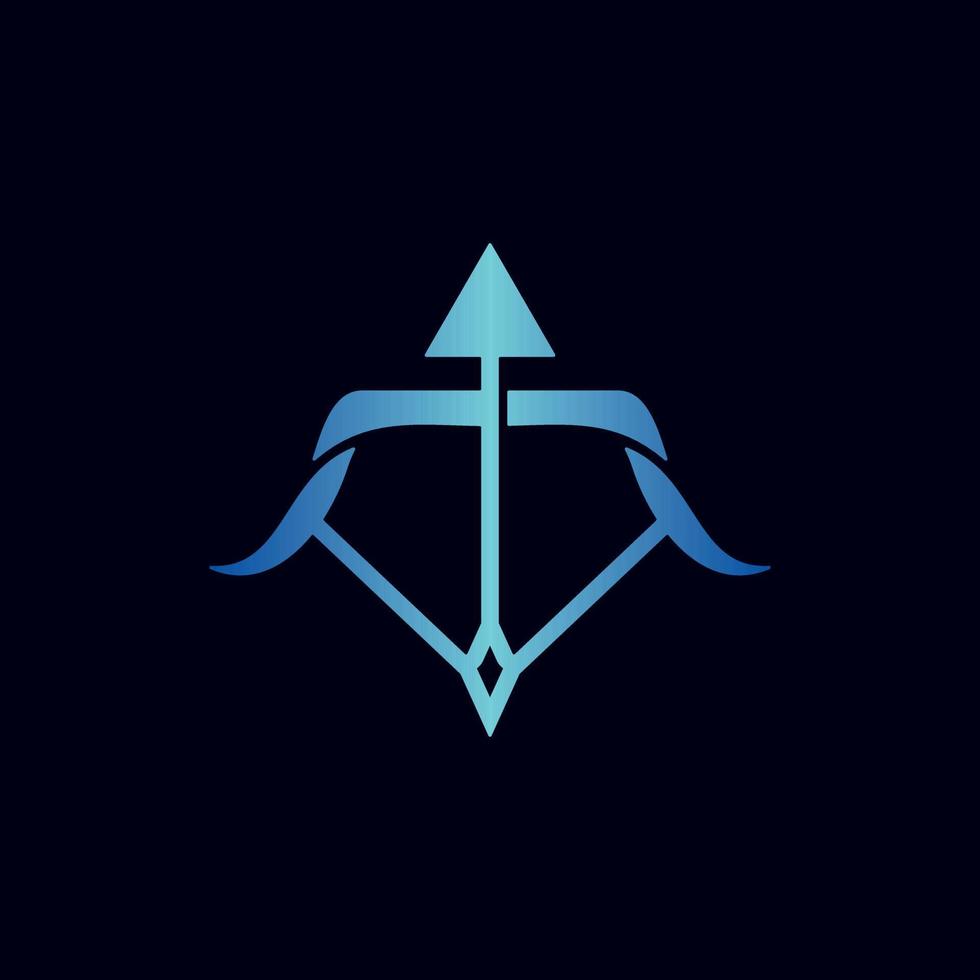Bow weapon modern creative simple logo vector