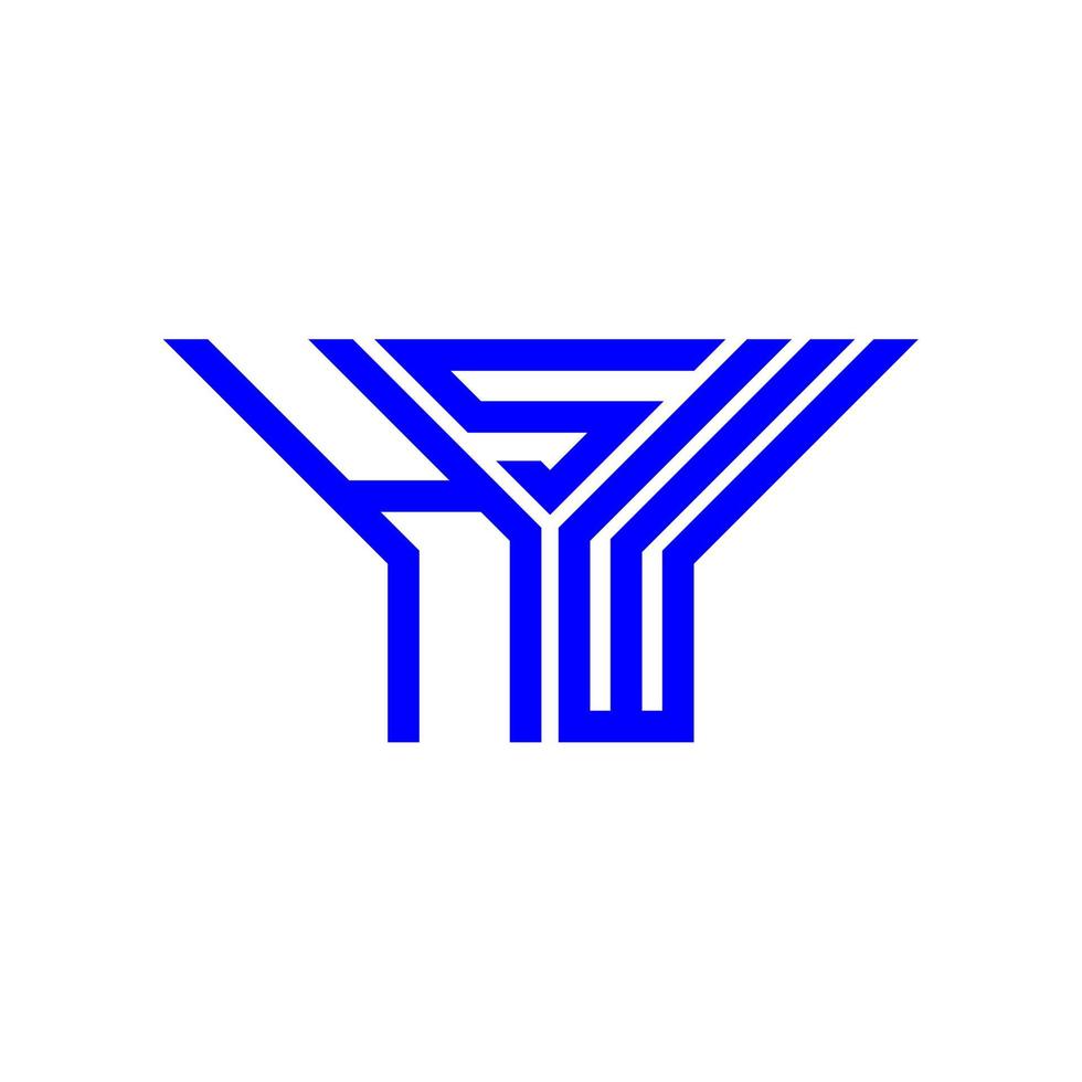 diseño creativo del logotipo de la letra hsw con gráfico vectorial, logotipo simple y moderno de hsw. vector