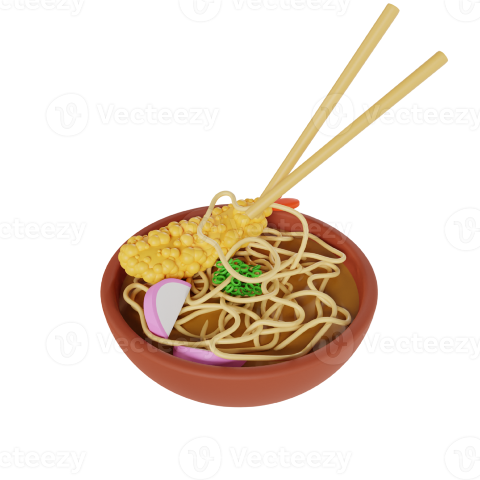 Toshikoshi soba icon 3d rendering illustration png
