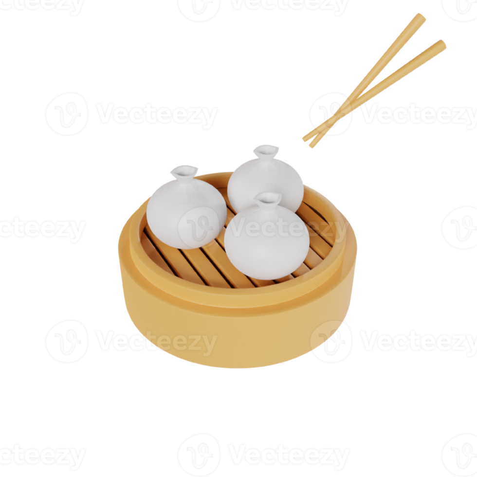 dimsum icoon 3d renderen illustratie png