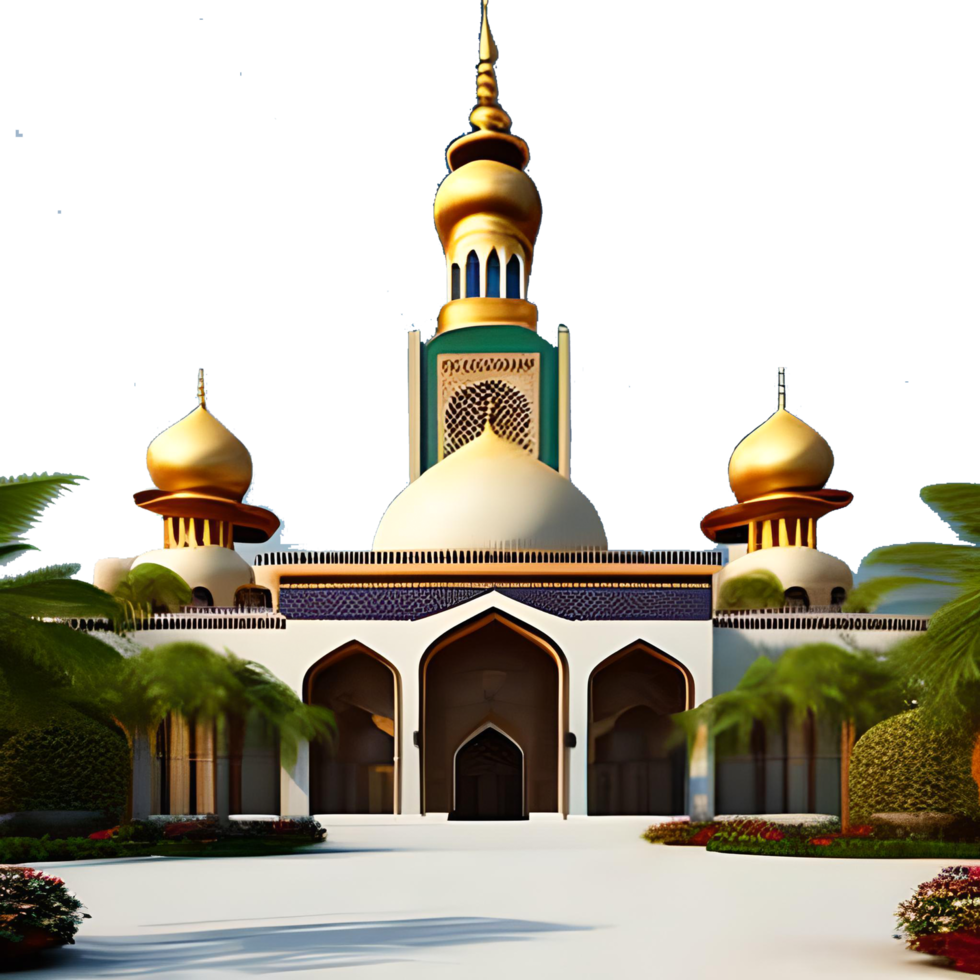 Ramadan Kareem Golden Mosque With Transparent Background png