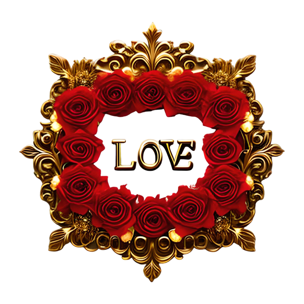 Beautifull Red Rose Flower Frame png