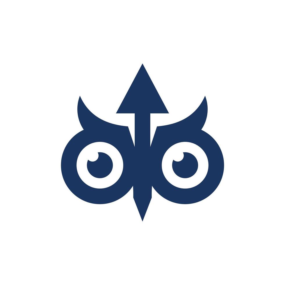 animal búho cara flecha geométrico sencillo logo vector