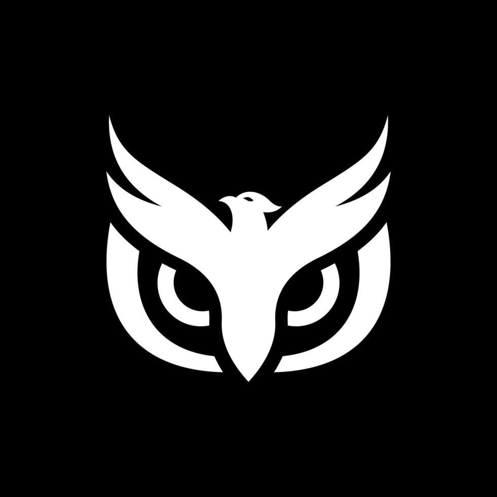 Owl face with eagle modern logo vector