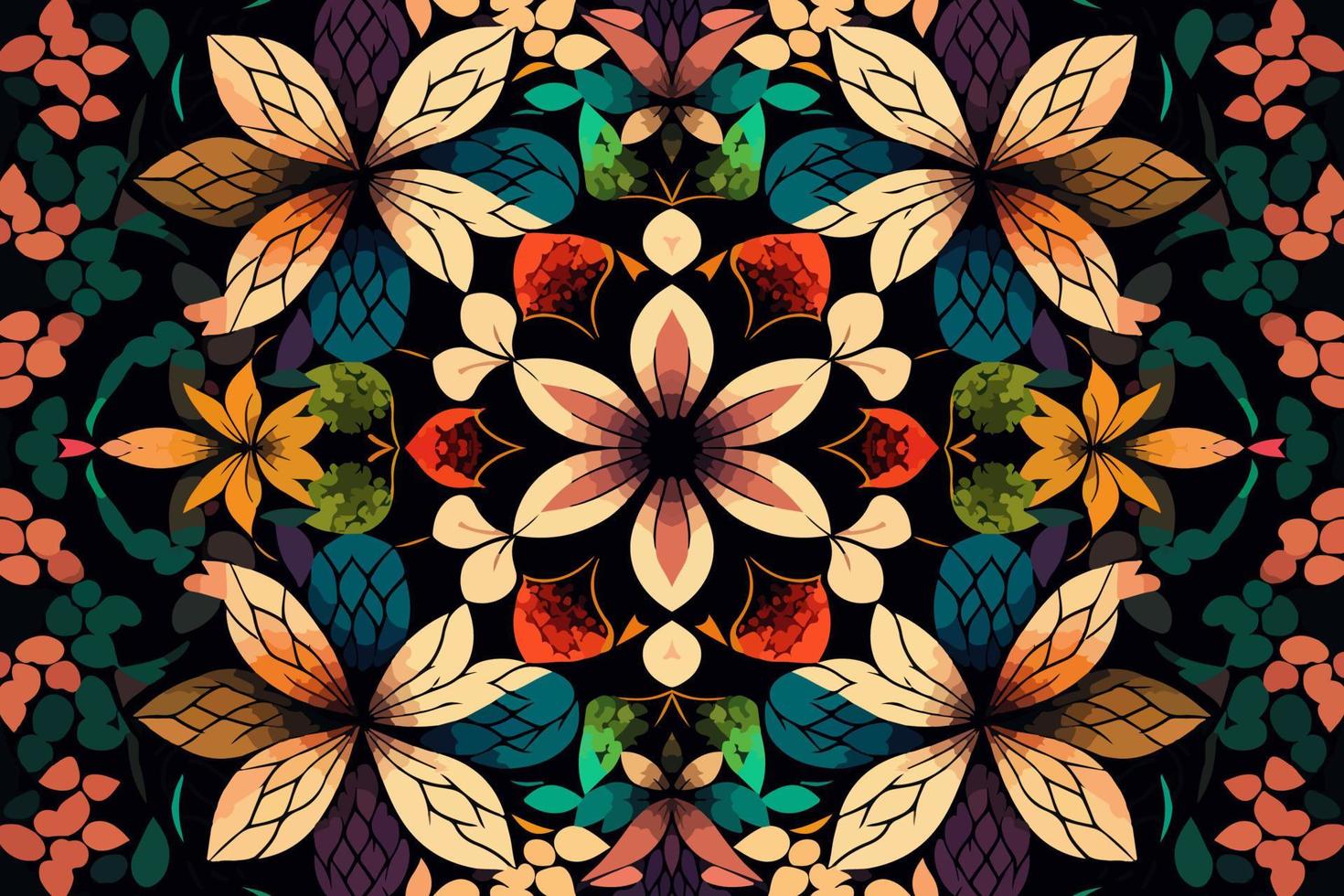 Floral pattern bright colorful background. Abstract graphic line modern elegant minimal retro style. Flower design for texture textile print art background wallpaper tile backdrop vector illustration.