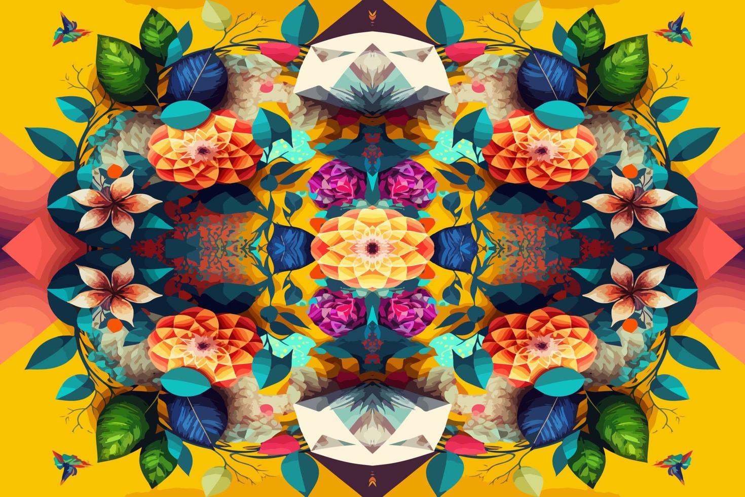 floral modelo brillante vistoso antecedentes. resumen gráfico línea moderno elegante mínimo retro estilo. flor diseño para textura textil impresión Arte antecedentes fondo de pantalla loseta fondo vector ilustración.