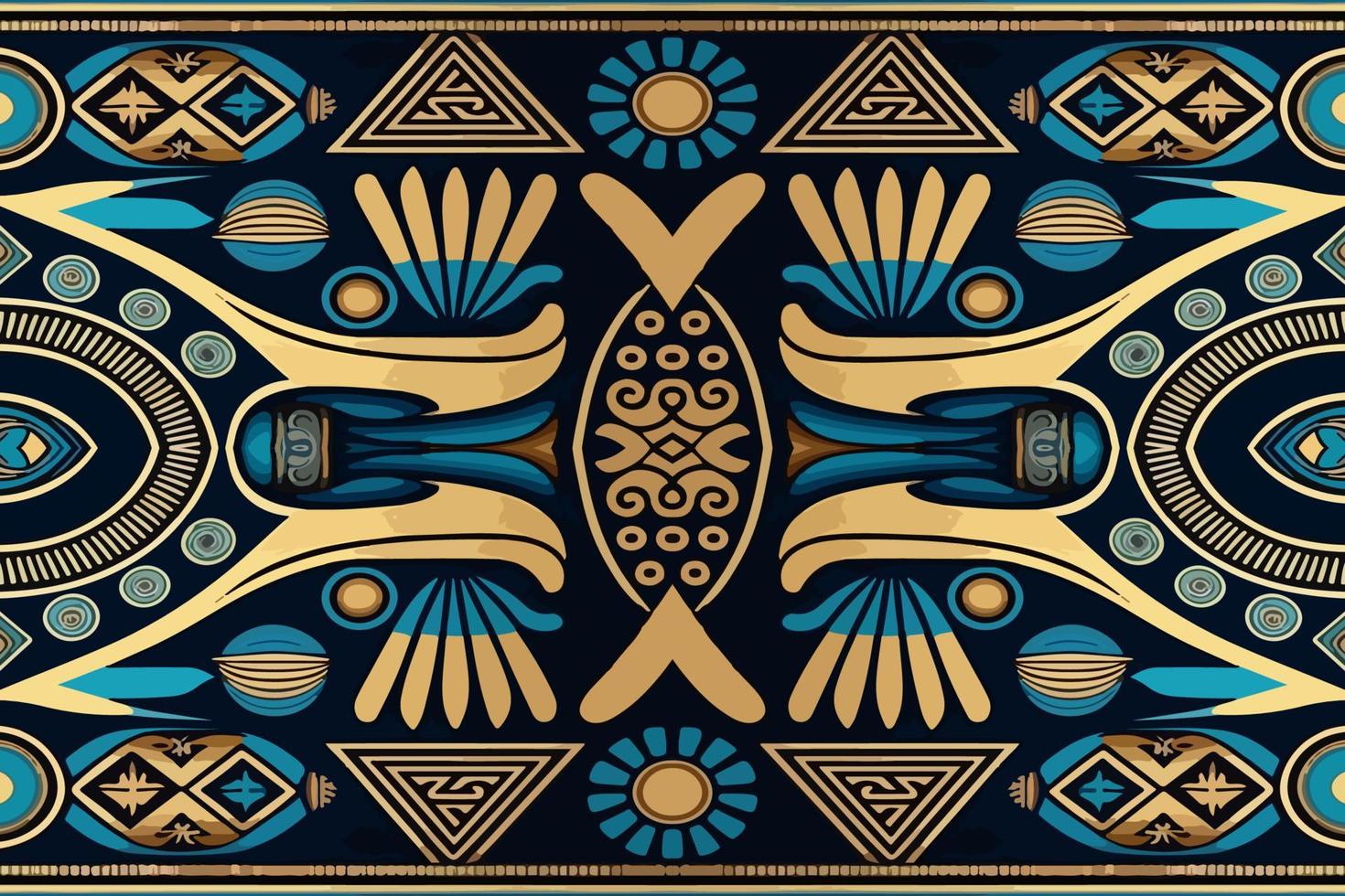 Egyptian geometry pattern old ancient background. Abstract traditional folk antique tribal ethnic graphic line. Ornate elegant luxury vintage retro style. Texture textile fabric ethnic egypt patterns vector
