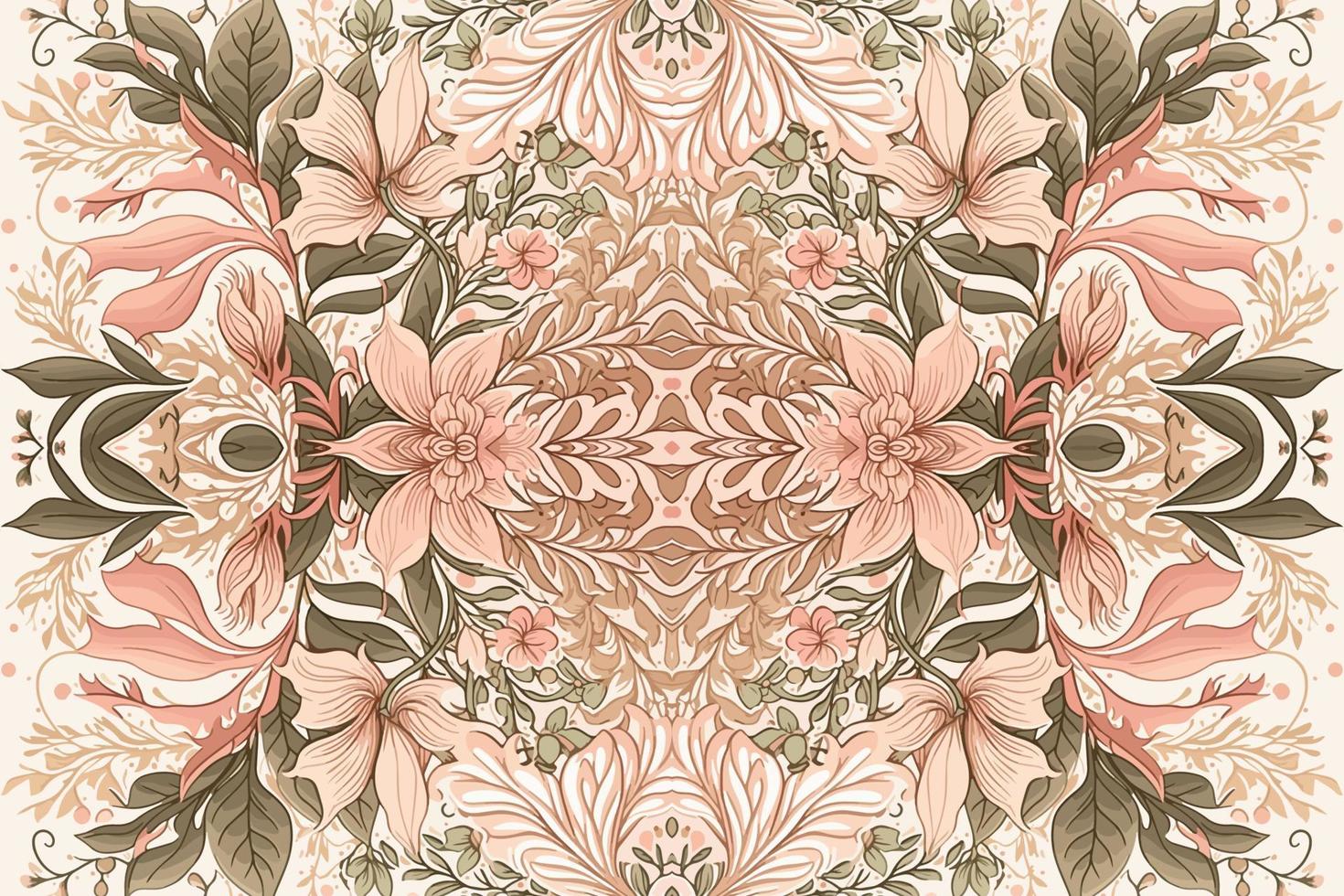 Floral seamless pattern light pink tone background. Abstract graphic line modern elegant minimal vintage retro style. Design for fabric texture textile print art background wallpaper tile backdrop. vector