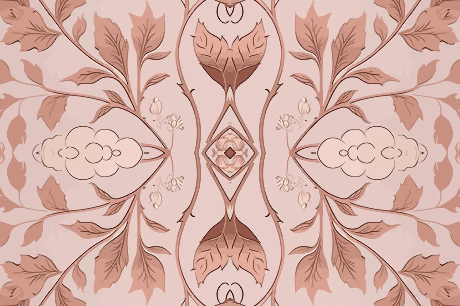 Floral seamless pattern light pink tone background. Abstract graphic line modern elegant minimal vintage retro style. Design for fabric texture textile print art background wallpaper tile backdrop. vector