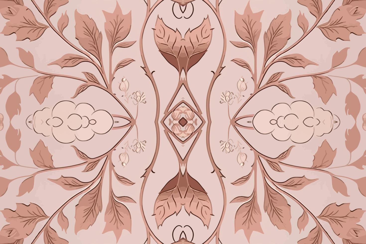 Floral seamless pattern light pink tone background. Abstract graphic line modern elegant minimal vintage retro style. Design for fabric texture textile print art background wallpaper tile backdrop. vector