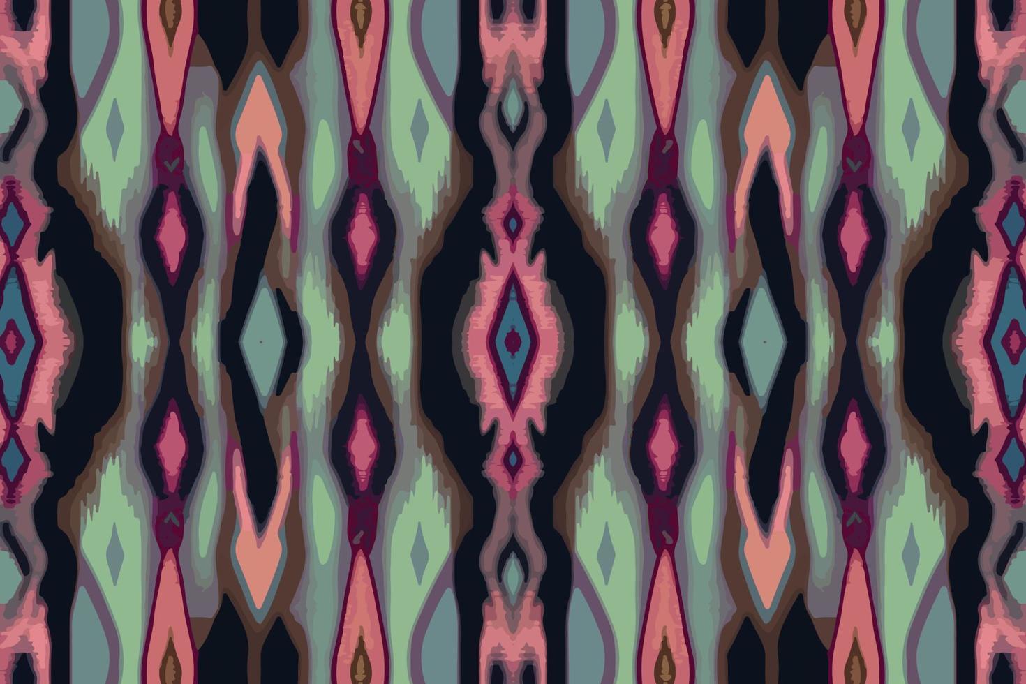 Egyptian geometry ikat pattern dark pastel background. Abstract traditional folk antique tribal ethnic graphic line. Ornate elegant luxury vintage retro style. Texture textile fabric Egypt patterns. vector