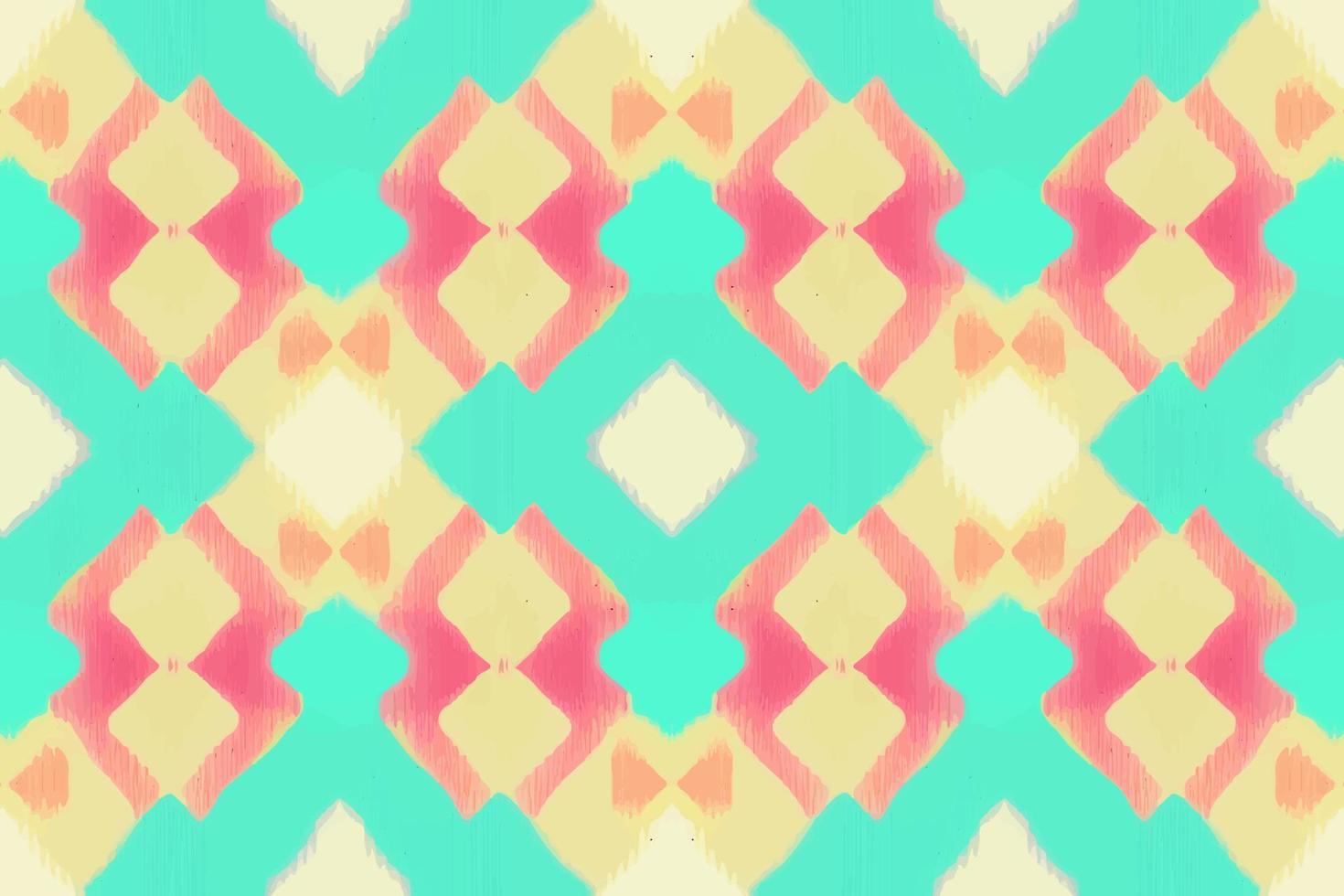 Simple ikat pattern bright background. Abstract geometric ethnic folk antique vintage retro blurred graphic line. Design for texture fabric textile print art background wallpaper tile backdrop vector. vector