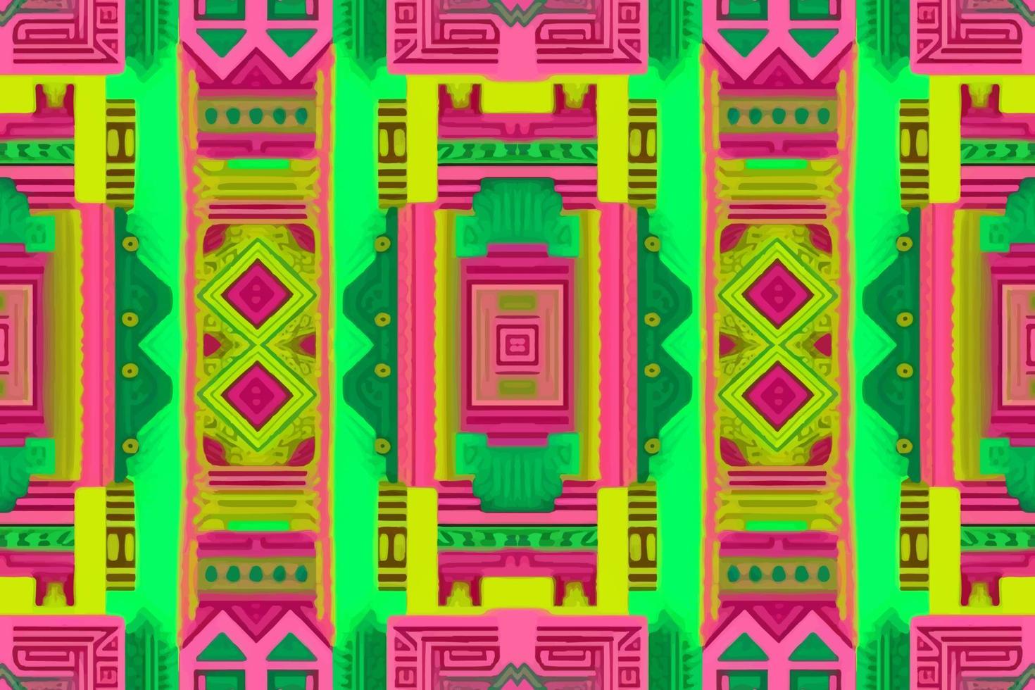 egipcio modelo verde rosado y amarillo antecedentes. resumen tradicional gente antiguo tribal étnico gráfico línea. florido elegante lujo Clásico retro estilo. textura textil tela étnico Egipto patrones vector