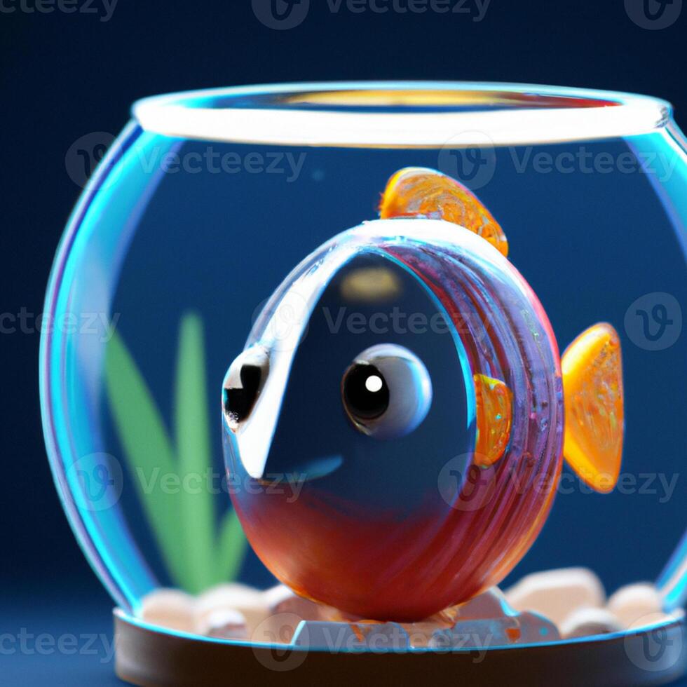 aquarium with fish in goldfish tank photo
