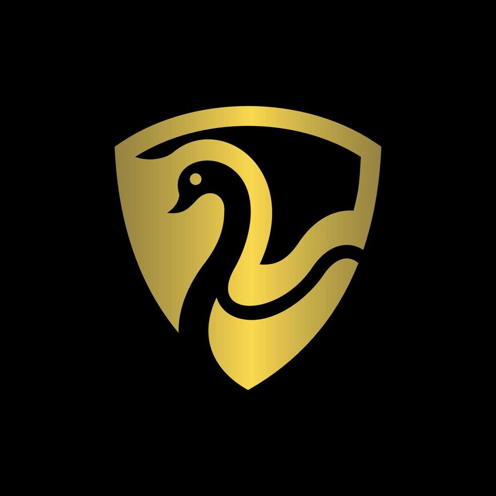 Swan shield luxury creative logo vector