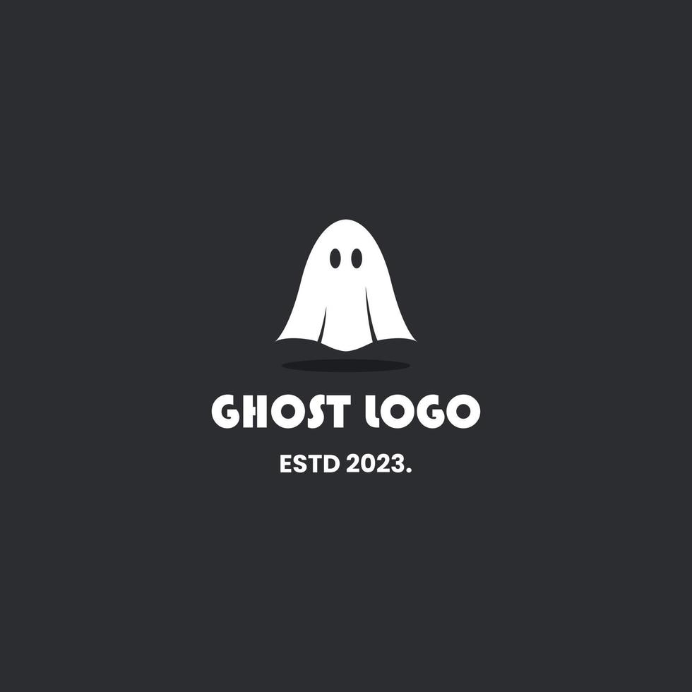 simple flat ghost logo design modern concept vector
