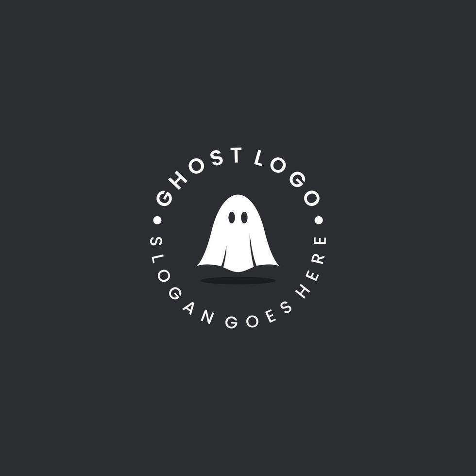 simple ghost logo design retro hipster vintage emblem vector